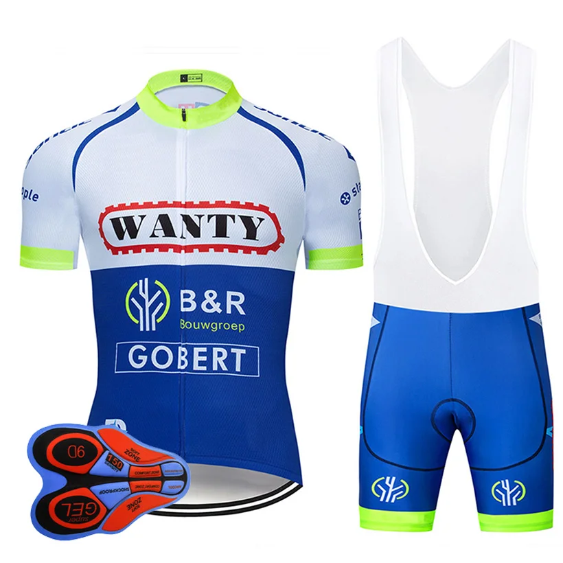 2019 Pro Team WANTY Cycling Jersey 9D Bib Set MTB Uniform Belgium Bike Clothing Bicycle Wear Clothes Mens Short Maillot Culotte