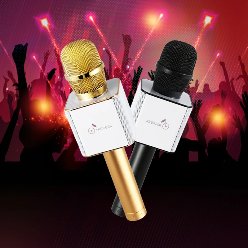 Караоке микрофон беспроводной микрофон Bluetooth караоке мобильный Phoone портативный KTV для вокала, с рекордером микрофон динамик