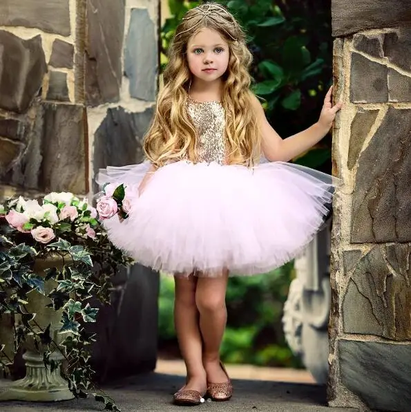 West Sweety Baby Girls Donut Printed Pink Tutu Birthday Dress Tulle Princess Dress with Gold Sequins Headband 2Pcs Outfits