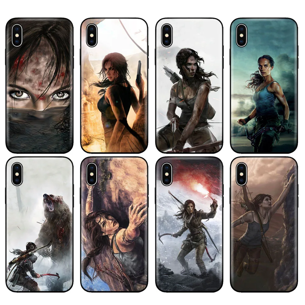 Custodia In Tpu Nero Per Iphone 5 5S Se 2020 6 6S 7 8 Plus X 10 Custodia Per Iphone Xr Xs 11 Pro Max Custodia Rise Of The Tomb Raider