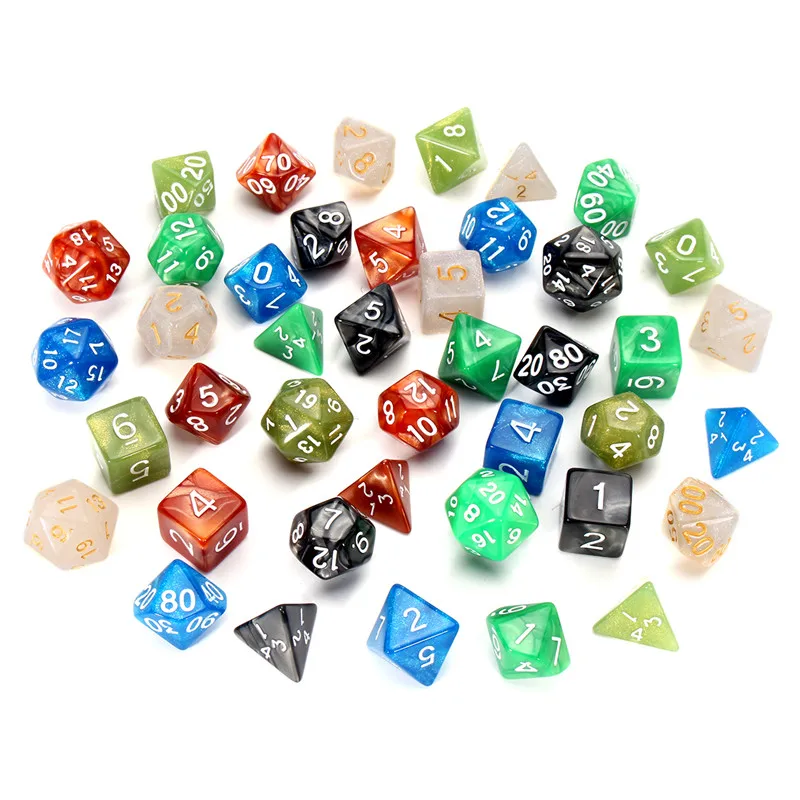 Настольные игры многогранные кости для ролевых игр DND Pathfinder 42 шт. + 6 костей
