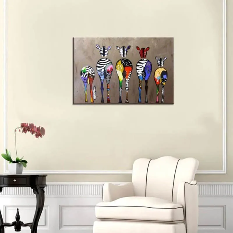 home-decor-peinture-a-l-huile-le-colorful-zebra-hd (2)
