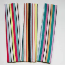 Новые 12 шт полосатые повязки на голову Нейлон стрейч головной убор Йога обруч для волос для спорта