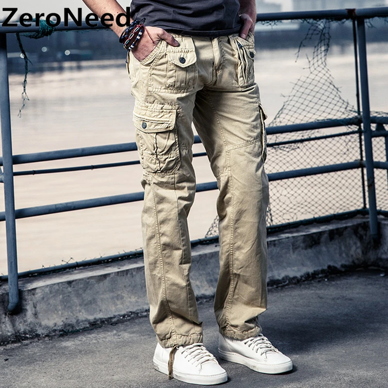 Men's Cargo Pants khaki Hombre Moto Hommes Fashion Parkour Sweatpants ...