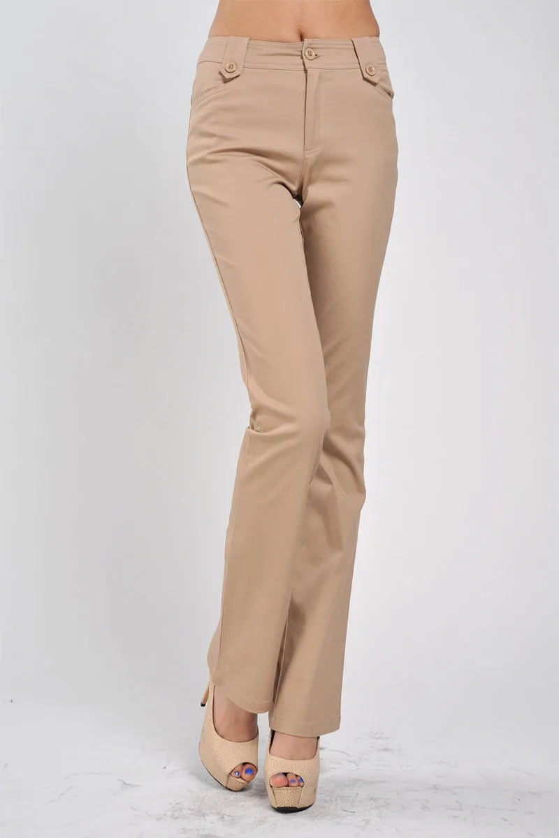 Для женщин s черный, Белый Цвет: коричневый, хаки, Формальные Брюки-клеш Для женщин колокол Нижние штаны размера плюс 4XL лайкра; джинсовая одежда Calca или офисный стиль, расклешенные брюки