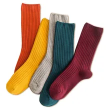 Милые однотонные носки ярких цветов из чистого хлопка Kawaii/весенне-летние носки для девочек meias/забавные носки с вышивкой в Корейском стиле Харадзюку