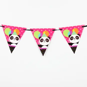 

2.9m Panda Banner Flag Kids Baby Shower Party Supplies Panda Paper Pennant Birthday Party Decoration Xmas Party Favors