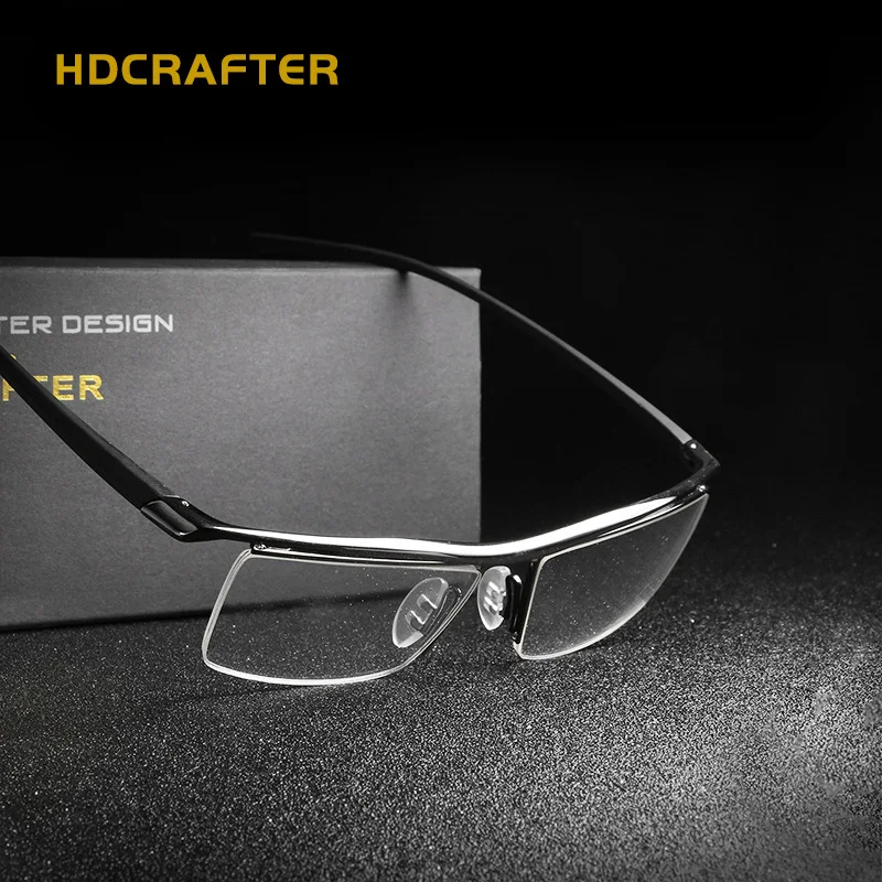 Hdcrafter Rectangle Glasses Men Frame Optic Prescription Glasses