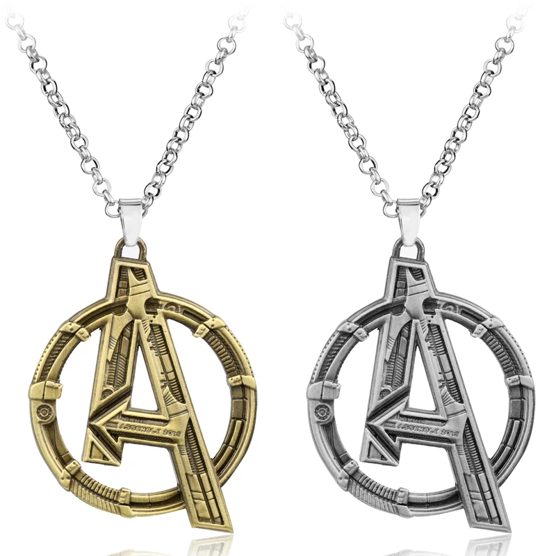 

HANCHANG Jewelry Marvel's The Avengers Logo Superhero Marvel Necklace Men Charms Necklace Movie Jewelry accessories Men Gift