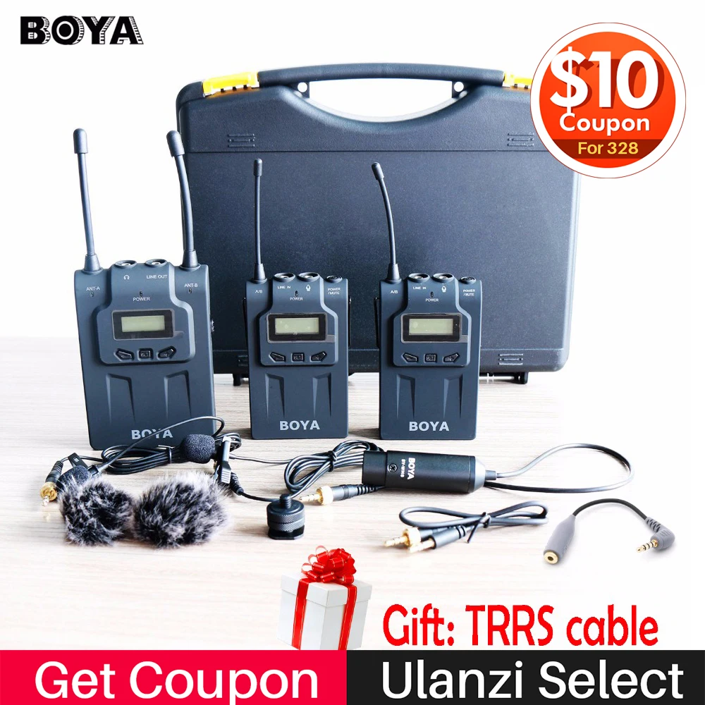 Original BOYA BY-WM8 Wireless Lavalier Microphone for iPhone 7 7Plus 6 Plus Dual Channel Microphone System for Canon Nikon DSL Original BOYA BY-WM8 Wireless Lavalier Microphone for iPhone 7 7Plus 6 Plus Dual Channel Microphone System for Canon Nikon DSL