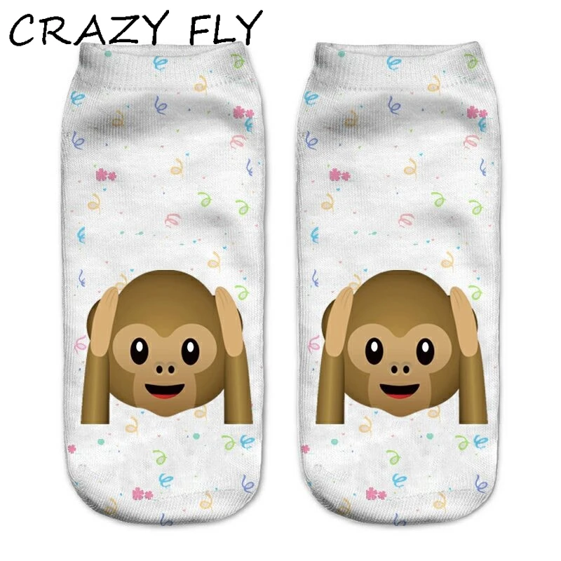 Магазин Crazy Fly 3D печать лодыжки носки модные унисекс пара женщин/мужчин милые