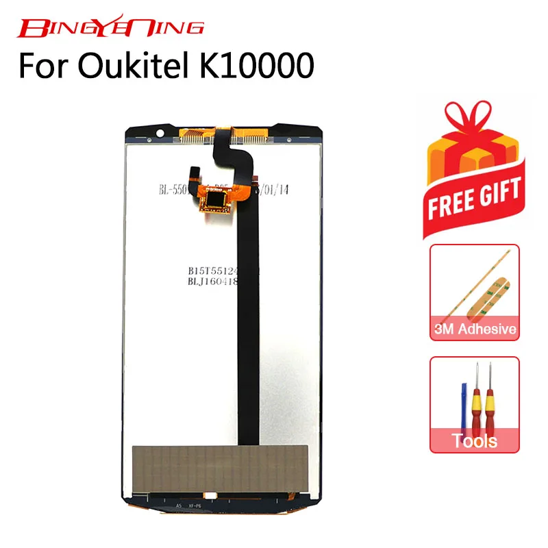 BingYeNing для Oukitel K10000 ЖК дисплей и кодирующий преобразователь сенсорного экрана в