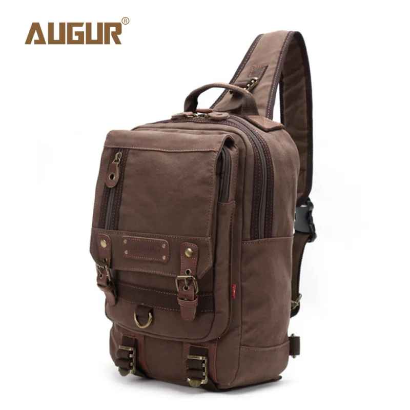 New Men/'s Canvas Shoulder Bag Chest Pack Handbag Casual Travel Military Satchel