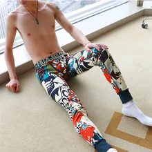 Мужские кальсоны теплые брюки плюс бархатные леггинсы и утолщенные тонкие напечатанные фланелеты мужские кальсоны