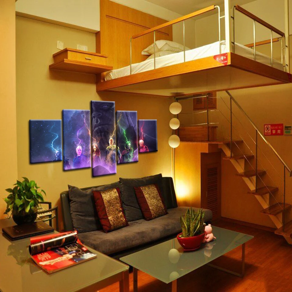 

5 Panel Movie Poster Marvel Avengers Endgame (2019) Picture Canvas Print Painting Wall Art For Living Room Home Decor Artwork