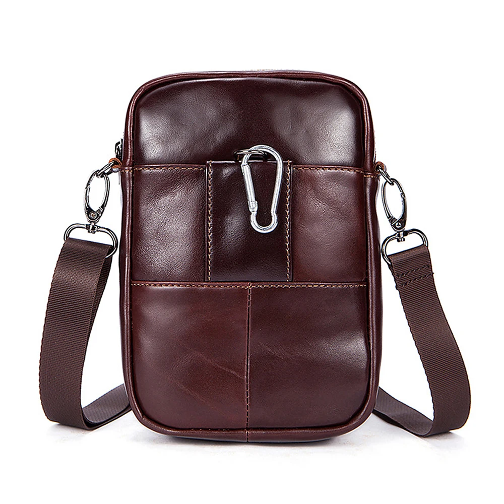 

Vintage Men's Genuine Leather Crossbody Bags Zipper Shoulder Bags Luxury Quality Design Cigarette Messenger Bag Casual Small