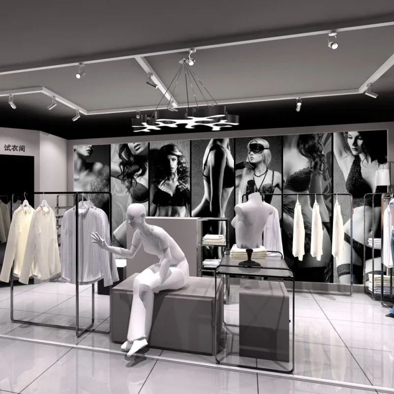 Фотообои современные новейшие обои модная девушка черный и белый цвет фотообои