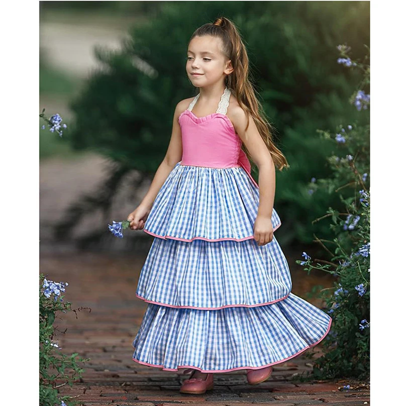 Vintage Pink Blue Plaid Strap Dress For Girls Summer Clothes Toddler Baby Costumes Infant Newborn Strap Dress Summer Bebe Vestid Dresses Aliexpress