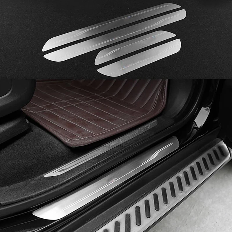 4pcs Steel Pad Door Sill Scuff Plate Trim Cover For BMW X6 F16