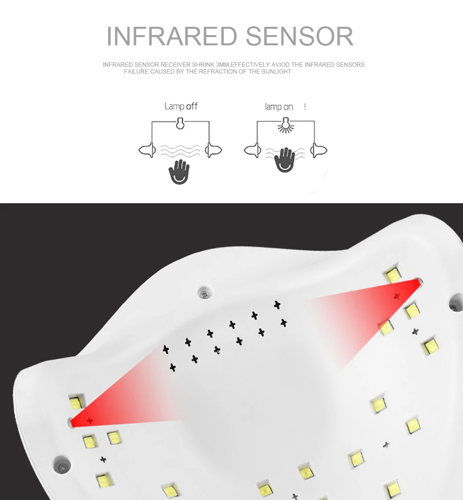 SUN5X 48 Вт Светодиодная УФ-лампа для ногтей гель-отверждения лампа УФ-гель сушилка для ногтей инструмент для дизайна ногтей