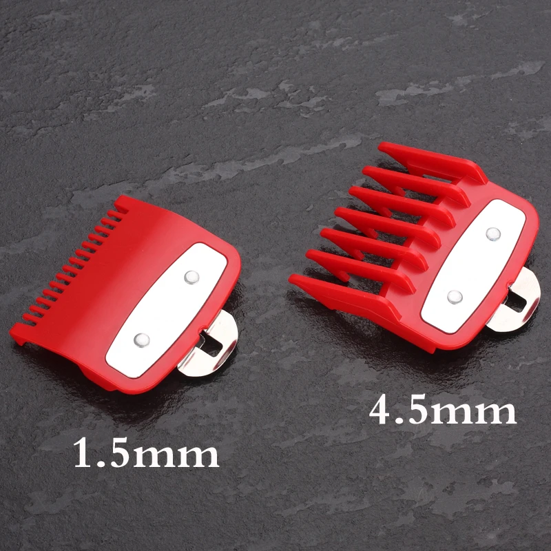 KIKI 2 размера направляющих расчесок наборы Красный 1,5+ 4,5 мм Насадка гребень набор с металлическим держателем подходит для многих размеров и бренд клипер