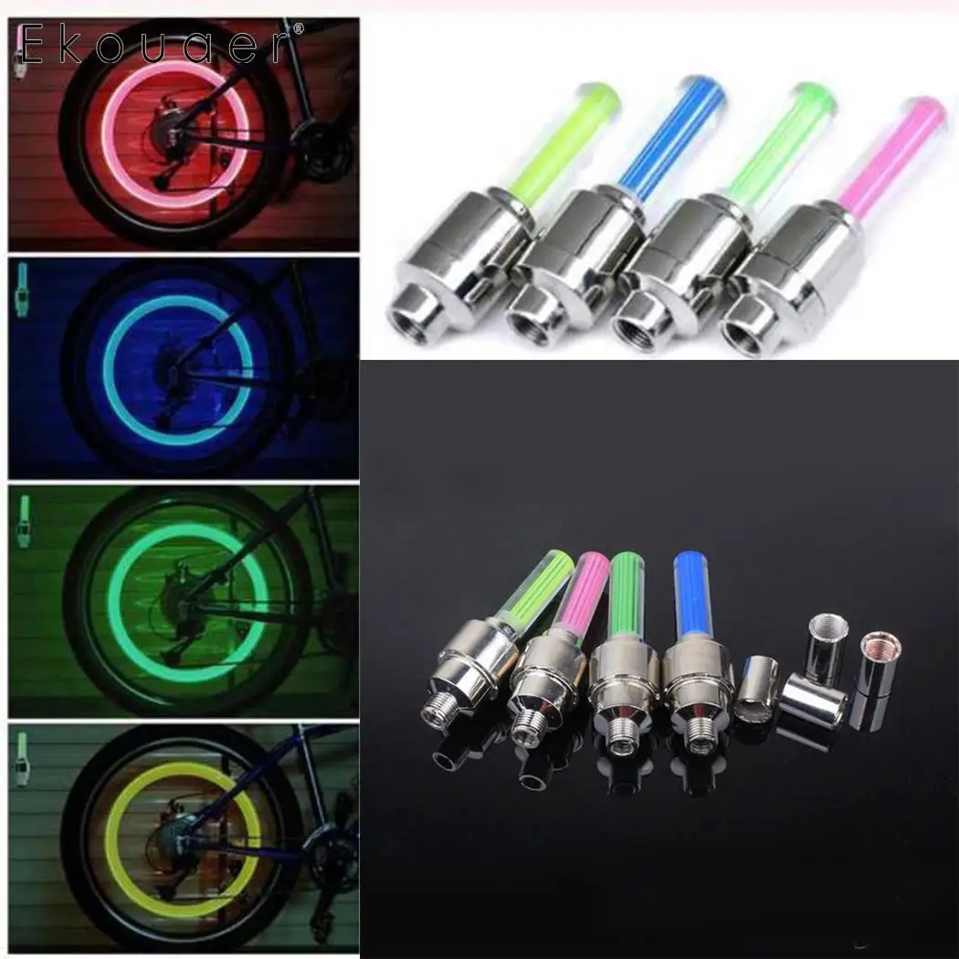 1pcs LED Bicycle Lights Wheel Tire Valve Caps Bike Accessories Cycling