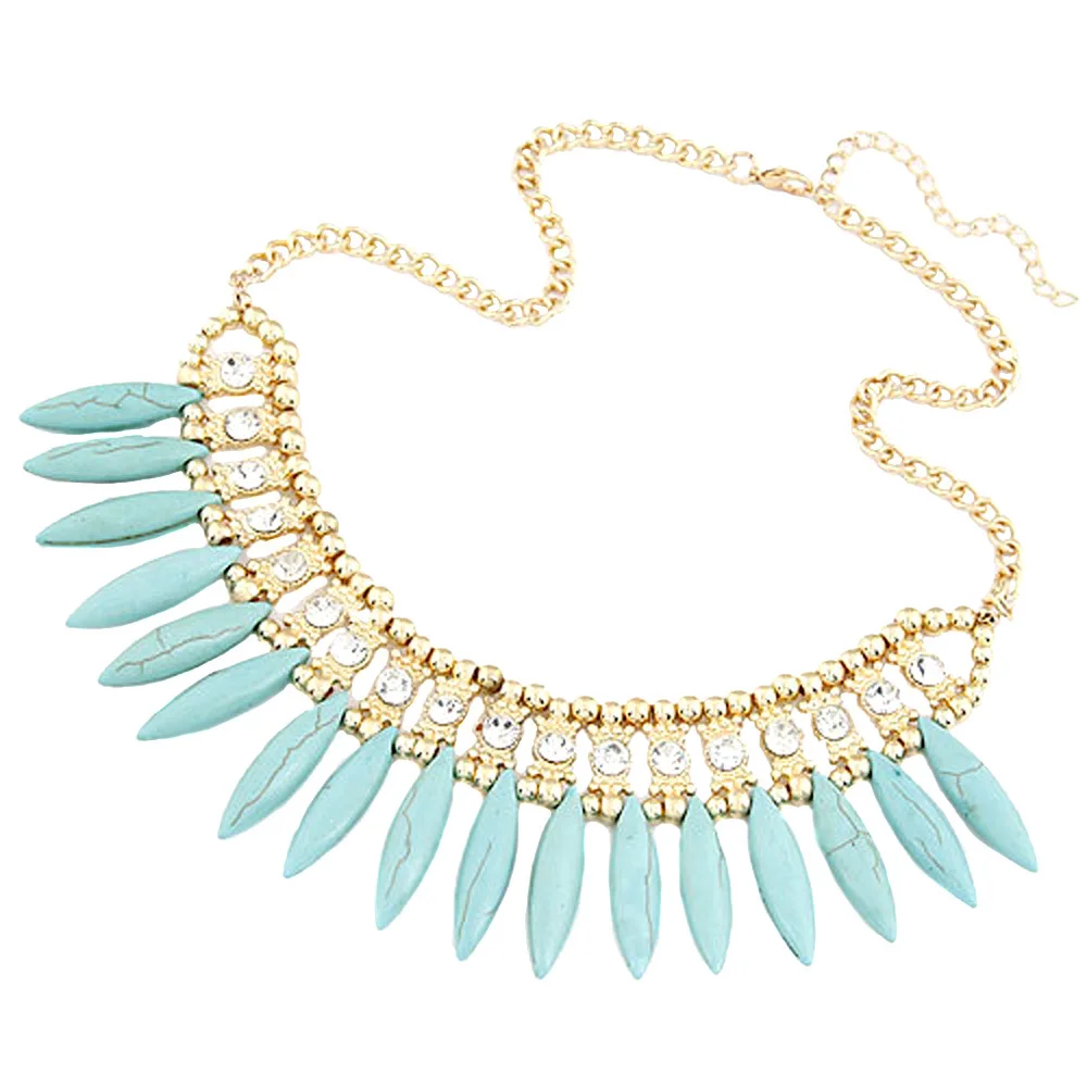Bohemia Fashion Women Choker Statement Crystal Chain Pendant Necklace Choker Bib