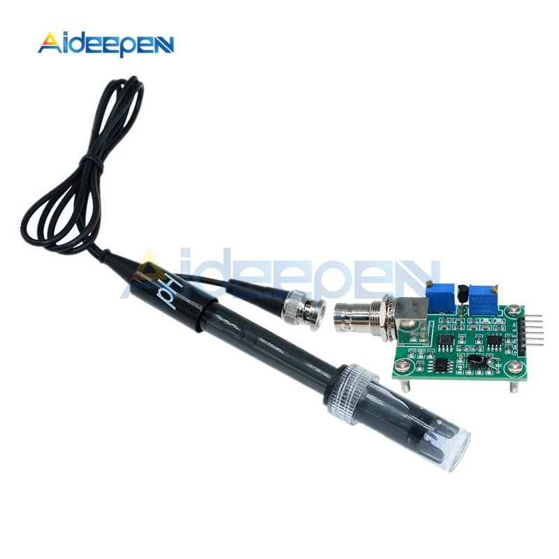 

1 Liquid 0-14 PH Meter Value Detector module Detection Hydroponic Sensor Module Monitoring Controller BNC Block Electrode Probe