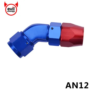 

evil energy AN12 Fittings 45 Degree Enforced Hose End Aluminum Fitting Oil Fuel Line Adapter Oil Cooler Hose Fitting
