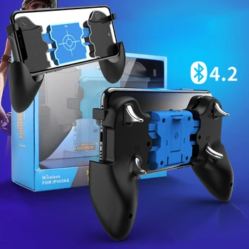 

Bluetooth 4.0 PUBG Game Handle Controller Joystick for iPhone With Foldable Phone Holder Gamepad Built-in 180mAh Battery
