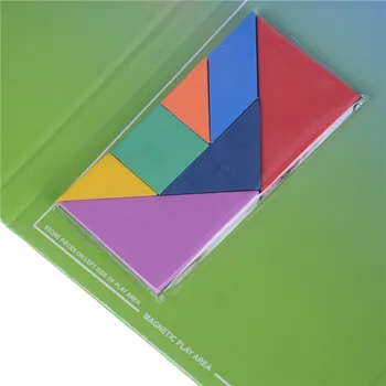 

2018 New Puzzles Book Magnetic Tangram Toys Challenge IQ Educational Book Kids Children Gift Math Toys Birthday Party Game