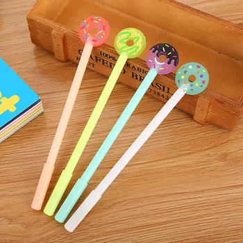 

40 pcs Creative doughnut Chinese Pen Cartoon lovely Learning Stationery small fresh Office Waterborne signature Pen