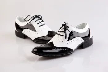 

Fashion Concise Black & White Mixed Color Korean Version Men's Casual Shoes Business & Dancing Etiquette Trend Men's Shoes Cool