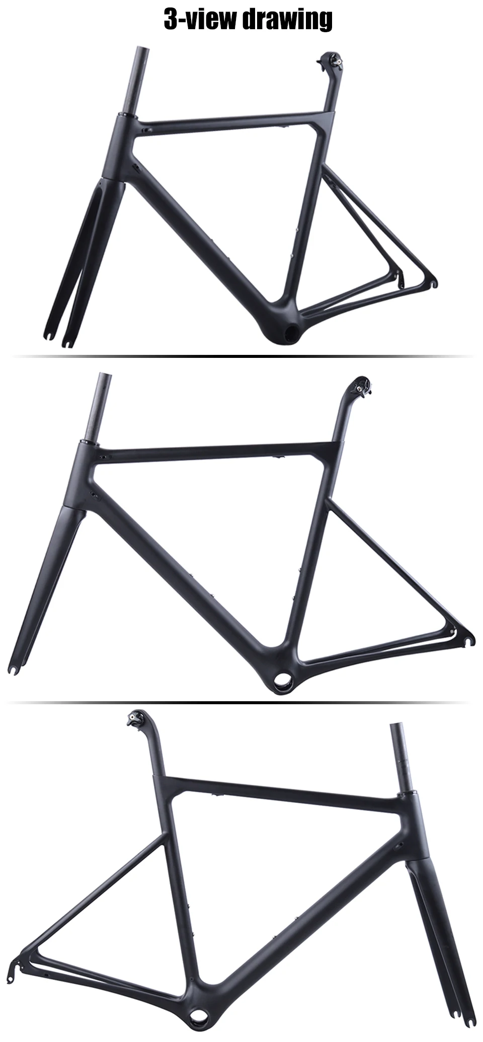Clearance 2019 super light almost 800g one-piece Road carbon bicycle frame 46/48/50/52/54/56/58cm road bike monocoques frame 11