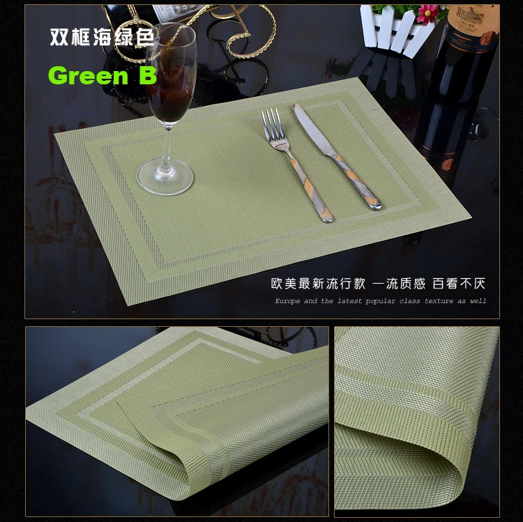 Walfos 2 أجزاء الأزياء طاولة طعام حصيرة منصات القرص عاء الوقايات البلاستيكية للماء الجدول القماش سادة سادة