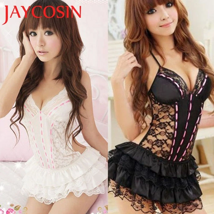 

JAYCOSIN 2018 Summer Women Hot Lace Sexy Passion Backless Halter Babydoll G-string Feminino Dress Freeshipping Dropship 15p