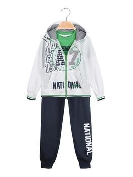 

Sweatshirt with zipper + T-shirts + pants suit-full Athletic 3 pieces