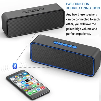 

S11 Wireless Bluetooth Speaker Subwoofer Stereo Bluetooth 5.0 Soundbar Support TF-Card FM Outdoor/Auto Speaker