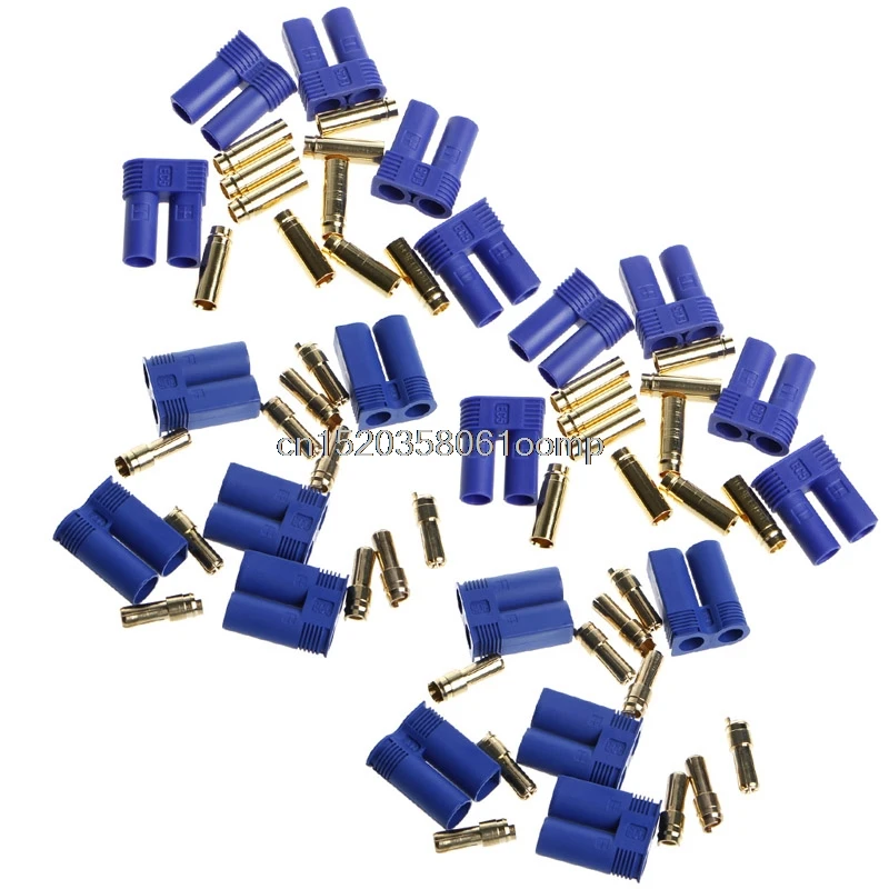 10 Pairs EC5 RC Lipo Battery Connector Gold Bullet Banana