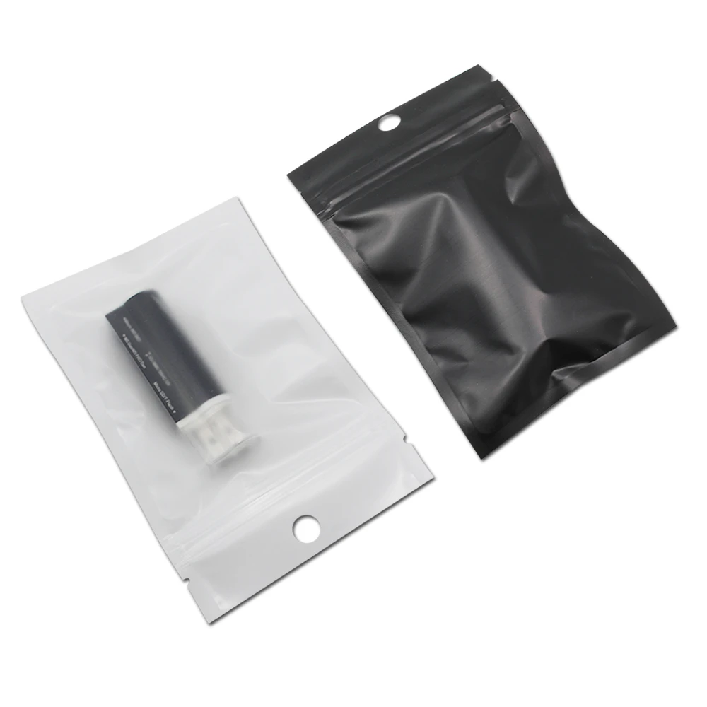 

100Pcs/ Lot Zip Lock Self Seal Bag Matte Clear Plastic Packaging Bags Zipper Storage Pouch Sundry Package Pocket With Hang Hole