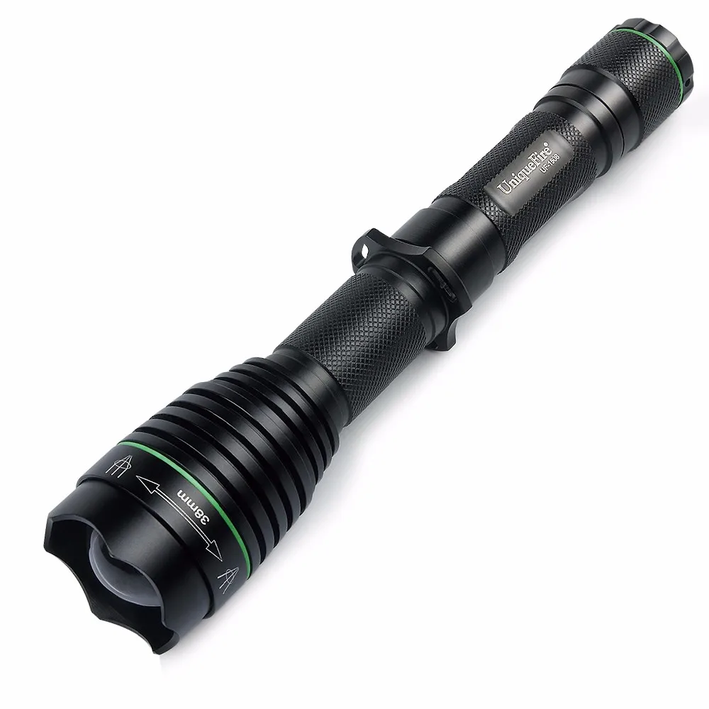 UniqueFire 1508-38 Aluminum Alloy LED Flashlight Cree XPE XPGXRE Torch 18650  Zoom Light Lamp For Emergency+Two Slot Charger34