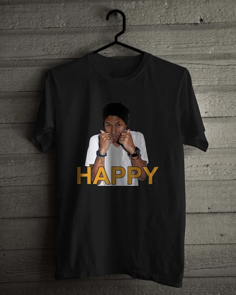 Hipster Tees Crew Neck Short Sleeve Christmas Mens Pharrell William T-Shirt American Singer Rapper Shirt | Мужская одежда