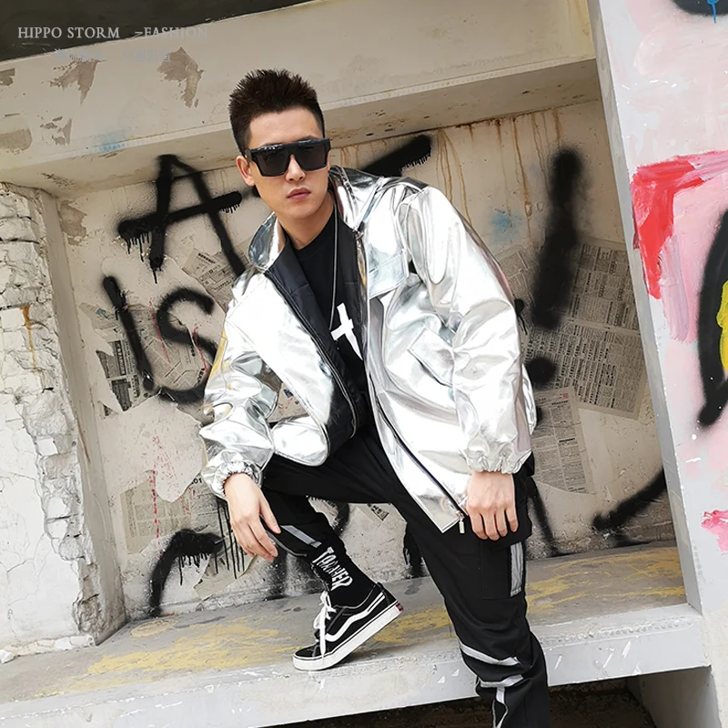 Custom Made Men Streetwear Hip Hop Hooded PU Leather Jacket Fashion Casual Male Women Loose Coat Stage Team Clothing Plus Size Custom Made Men Streetwear Hip Hop Hooded PU Leather Jacket Fashion Casual Male Women Loose Coat Stage Team Clothing Plus Size