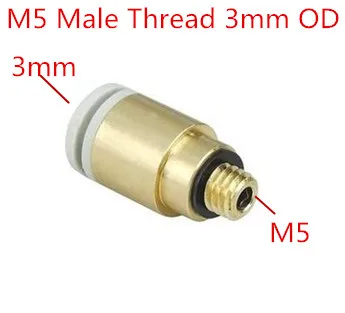 J-KJS03-M5 трубные фитинги 3 мм/M5 наружной резьбой 3 мм Диаметр пробки Пуш-ап в пневматический штуцер разъем
