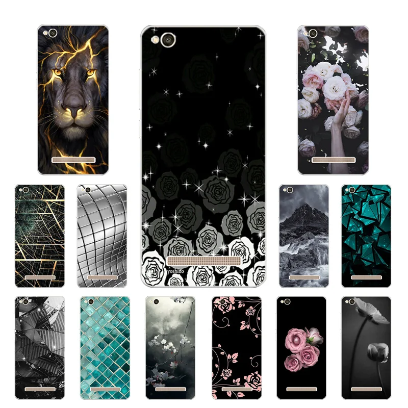 Cases for Xiaomi Redmi 4A Triangle Printing 5.0&quot Soft Case 4a Cover Silicone 4 A Redmi4a Bags |