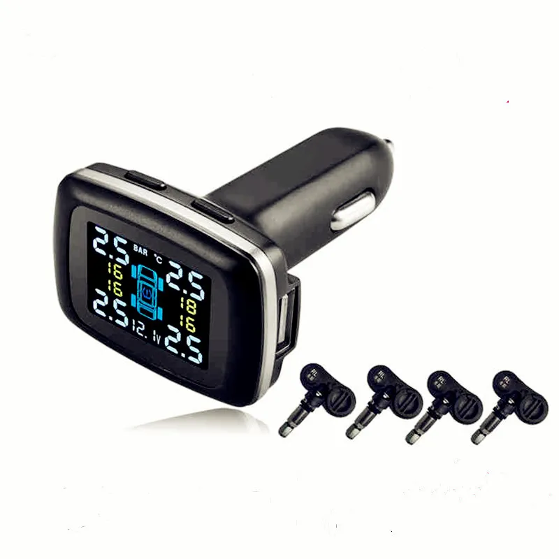 

Profession TMPS Auto Built-in Rechargeable Wireless Tire Pressure Monitoring System With 4 External Sensors Tyre Pressure Gauge