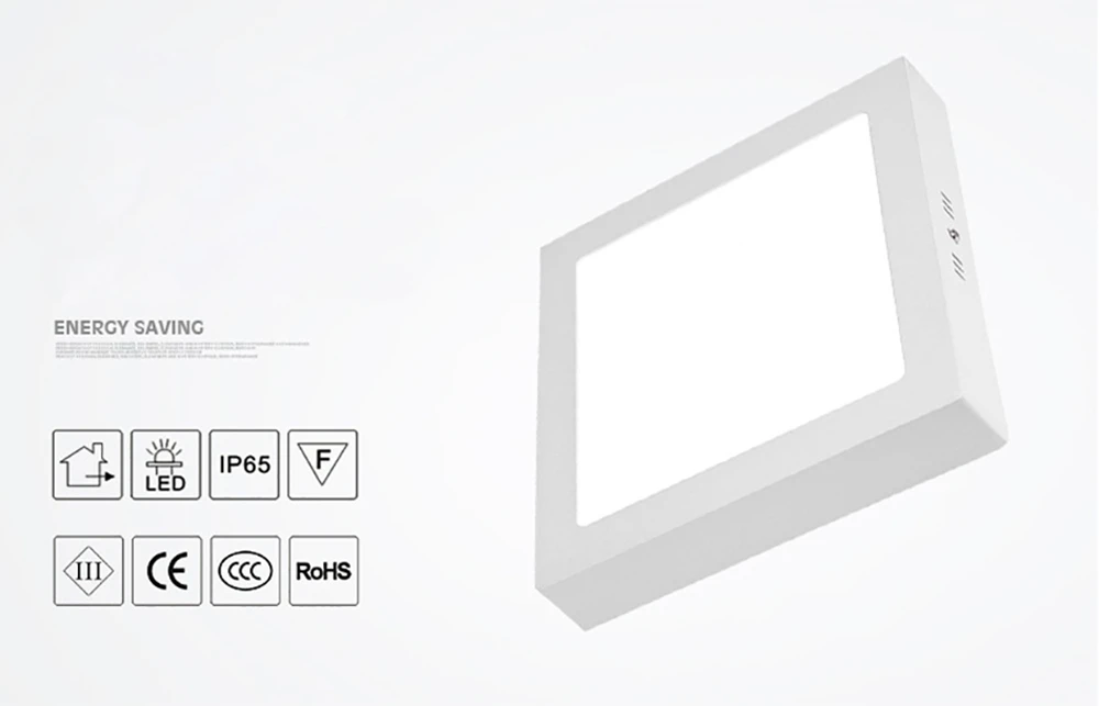 Поверхностного монтажа светодиодный Панель светильник, 6 Вт 12 Вт 18 Вт 24 Вт LED Панель лампы, квадратные светодиодные потолочные встраиваемые Панель свет для дома AC85-265V