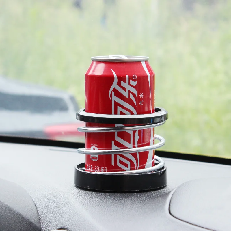 

Spring cup car with a drink rack car with a mobile phone rack 2 color
