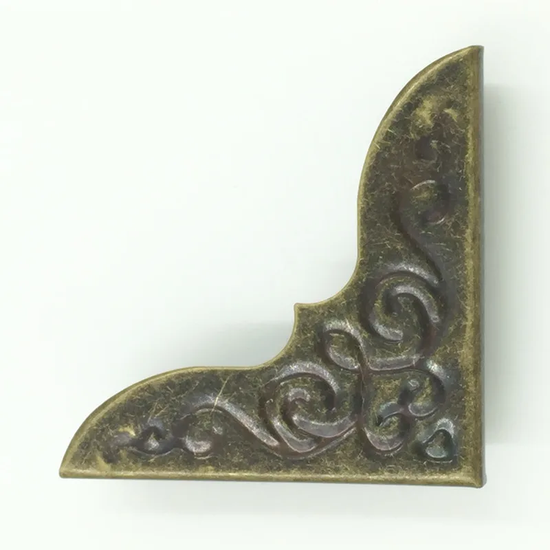 

50Pcs Bronze Tone Pattern Carved Book Menus Albums Folders Corners Crafts Scrapbook Hardware Protectors 43x31mm