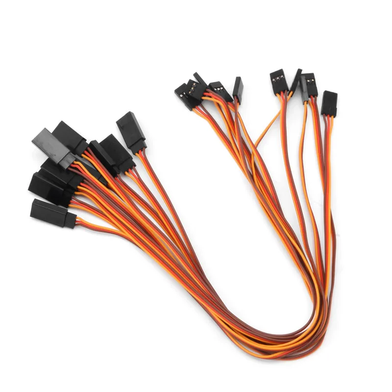 10Pcs 150 / 200 / 300 / 500mm Servo Extension Lead Wire Cable For RC Futaba JR Male to Female 30cm 3